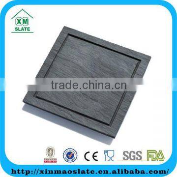 grooved slate square charger plates