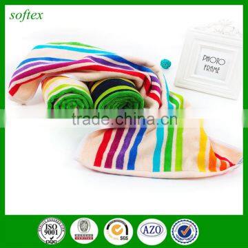 32s2 Cotton Super Absorbent Jacquard Stripe Brush Colorful Face Towel photo-2