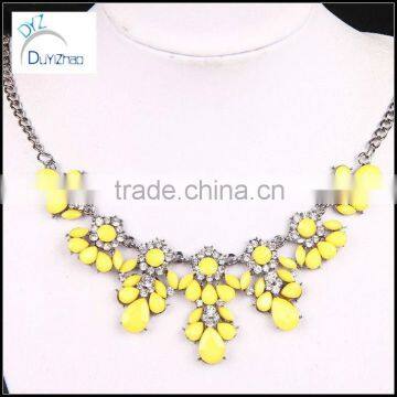 Woman fashion Bubble gold chain yellow Bib Statement Chain Necklace