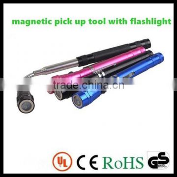 telescopic magnetic pick up tool with flashlight