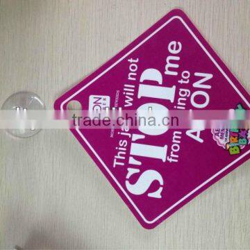 eco-friendly pp/pvc car message sign (M-CS033)