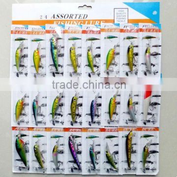 24 pcs/set hard plastic fishing lure set