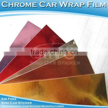 Chrome Car Stickers/Chrome Mirror Vinyl Film/Chrome Brushed Film For Vehicle With Air Bubble Free 1.52x30m