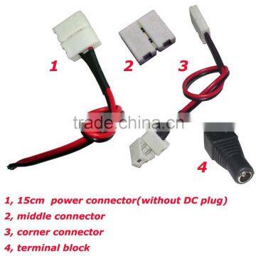 White 10mm Width 4 Pin PVC Waterproof RGB LED Strip Connector wire