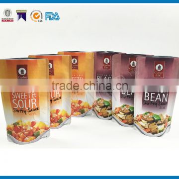 Standing up heat seal aluminum foil barrier sauce bags