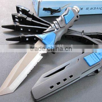 high quality Beta titanium scuba diving knife with sheath and straps