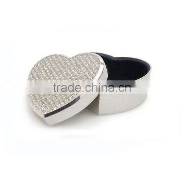 Double Metal Heart Shaped Jewelry Box for Wedding photo-2