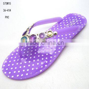 Nice footwear women's PVC purple jelly flip flops