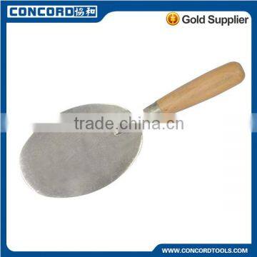 7'' Rounded Trowel , Carbon Steel Bricklaying Trowel with Wooden Handle, Oval Rounded Trowel