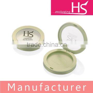 Wholesale round cosmetic compact powder box with window