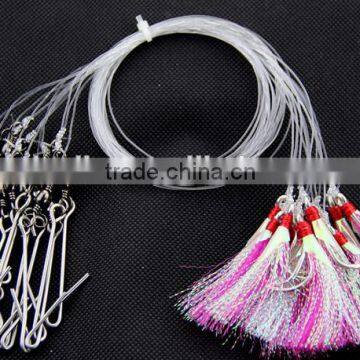 The NewJapan fishing hooks 25pcs/1 bag Longline Traces flasher hook 50cm fishhook lure hook for fishing