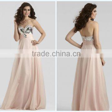 Classy Sweetheart Floor Length Chiffon Blue Evening Dresses with Sequins HA-153