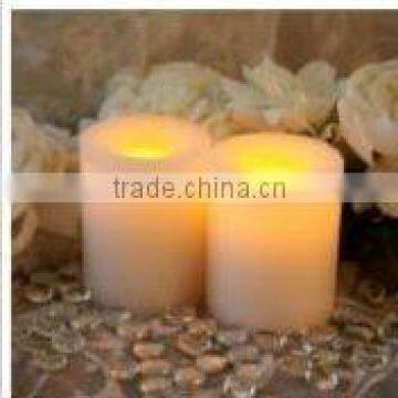 Flameless Wax Candle/Real Wax LED Round Pillar Candle