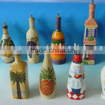 ceramic oil bottle by hand painted