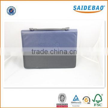 Customer design factory direct supply briefcase , customer logo business portfolio with delicate mental bucket and handle