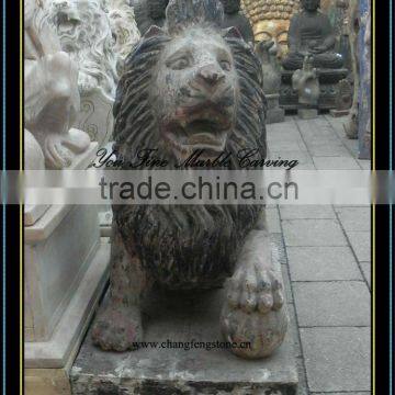 Antique Lion Wood Carving Sculpture