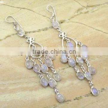 Beautiful ! RAINBOW MOONSTONE Earrings & .925 Sterling Silver Earrings, silver jewelry wholesaller