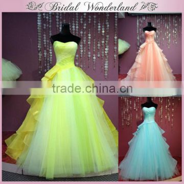 Wholesale arabic sweet heart yellow ball evening dress