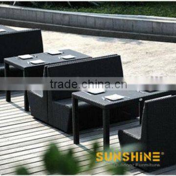 Shenzhen furniture manufacturer wicker ratan restaurant table chairs set with good price