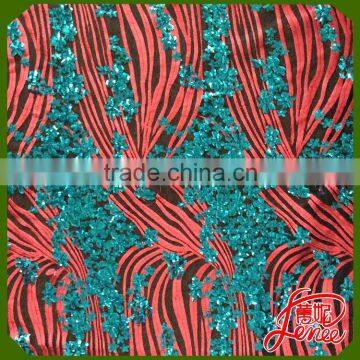 Well Known Textiles Supplier Pattern Customized Spangle Embroidery Fabric