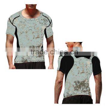 (Trade Assurance) New Style Short Sleeve Men's Custom Sublimation Compression Shirt photo-2