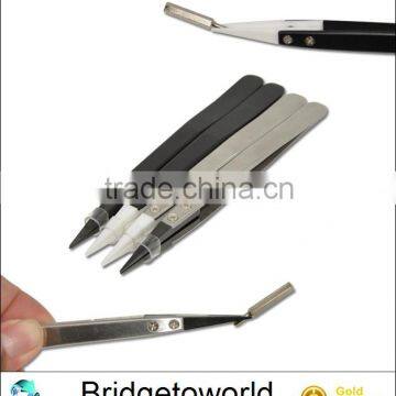 Stainless Steel Changeable Replaceable Tip Anti-Static Tweezers