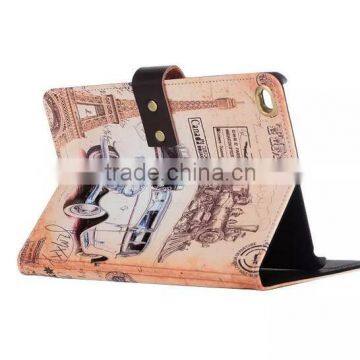 Retro Colorful Painting Flip Standing Pu Leather Case For IPad Pro With Sleeping Function photo-2