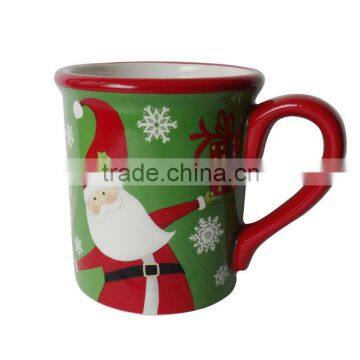 11oz dolomite mug with Christmas Santa painting and snowflake decal