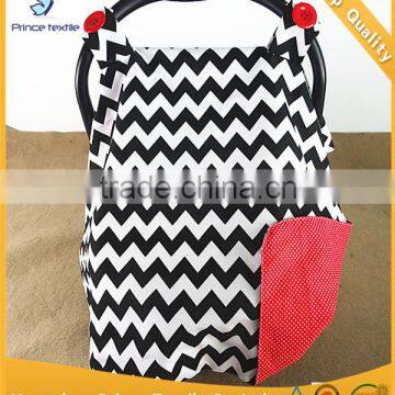 Baby Canopy Infant Black Zig Zag Sun Protection Car Seat Cover