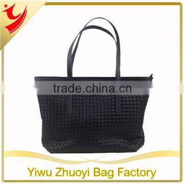 High Quality PU Woven Shopping Bag, Female Diamond Stylish Bag