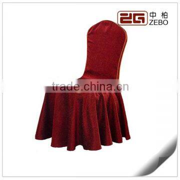 100% Polyester Red Dobby Ruffled Wedding Chair Cover from China