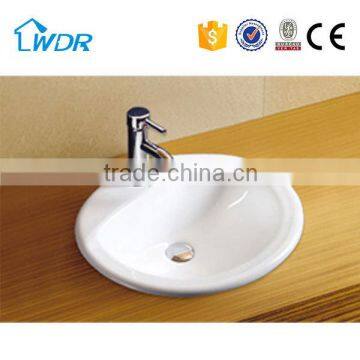 China ceramic oval Counter Top Wash Basin with single hole