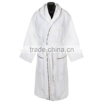 2016 Dvr Wholesale 100 Cotton Piping Bathrobe Made in China photo-3