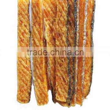 free addivites dog treat salmon strip with fish skin dog training treat dog snack OEM supplier dog treat