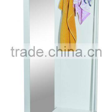 Wooden Mirrored Board with 3 Hooks on and 3 Drawers below