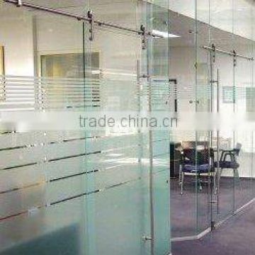 Glass office partition panel