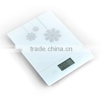 Digital Silk Print Glass Kitchen Scale 5kg 11lb