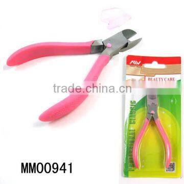 s.s toe nail cutter with skidproof handle
