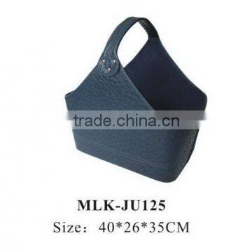 Economic exported fashion faux leather storage baskets