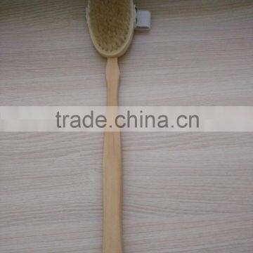 Wooden shower body brush with board bristle