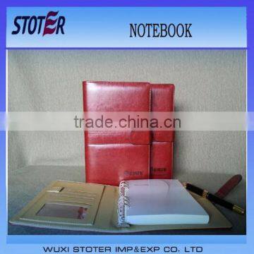 Luxury Eco-friendly leather notebook , A5 custom design PU notebook