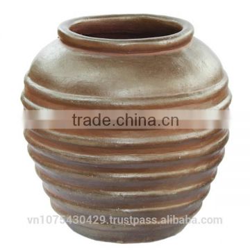 8 ring, Black Glazed Flower Pots, vietnam ceramic flower pots