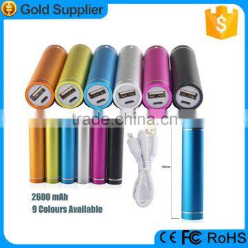 New style portable cylinder 2600mAh power bank for Motorola