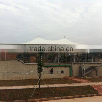 PVC tensile fabric architecture canopy for various sewage pool with high strength tension roof system in typhoon area