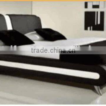 Soft Bed Style and Synthetic Leather Material white leather bed