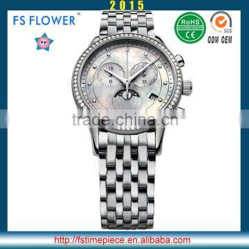 FS FLOWER - Chinese Wholesale Unisex Women Men Watches Luxury Japan Moonphase Chronograph Movt Watches photo-5