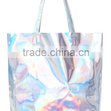 Shinny silver pu shoulder bag