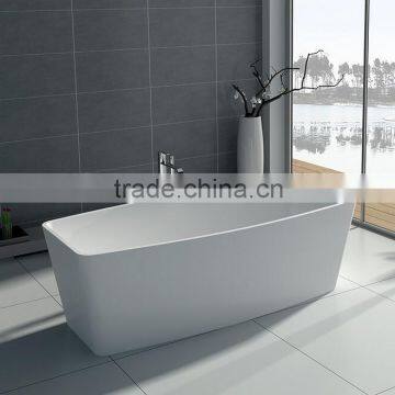 european style Renewable White Artificial Stone Bathtub,freestanding solid surface bathtub