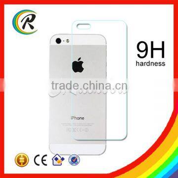 Wholesale rear screen guard tempered glass for iphone 5 back tempered glass film