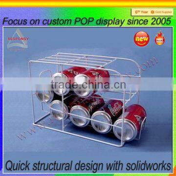 Countertop metal wire can dispenser beverage bottle display rack